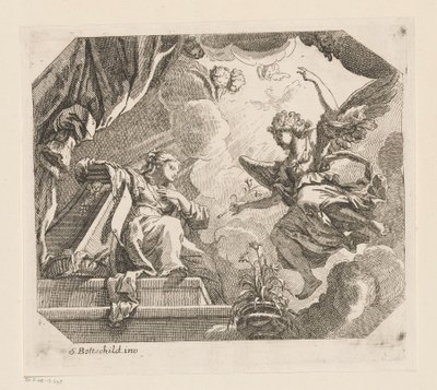 Zvěstování Marii Různé designy (název série) Opera Varia Historica, Poetica & Iconologica (název série) od Samuel Bottschild