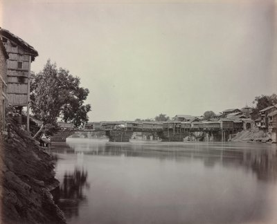 Most obchodů, Šrínagar, Kašmír, 1864. od Samuel Bourne