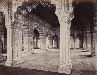 Dillí. Císařský palác. Interiér Dewani v soukromém sále od Samuel Bourne