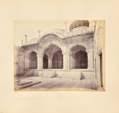 Dillí; palác, Moti Masjid (Perlová mešita) od Samuel Bourne