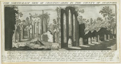 Croxden Abbey: rytina od Samuel Buck