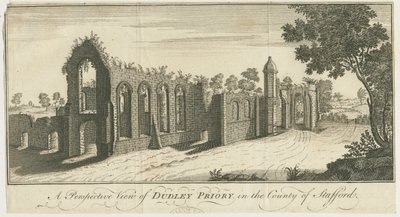 Dudley Priory: rytina od Samuel Buck