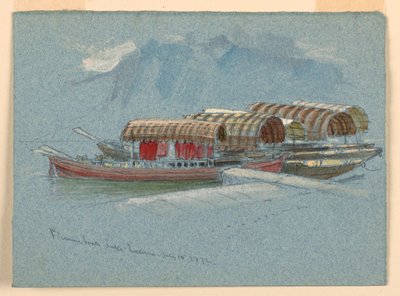 Kreslení, náčrty. Zábavní lodě, Lucernské jezero, Švýcarsko, 10. července 1872 od Samuel Colman