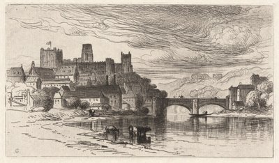 Durham, Anglie (The Splendor Falls on Castle Walls) od Samuel Colman