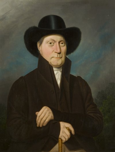 Portrét muže v bobřím klobouku od Samuel Colman
