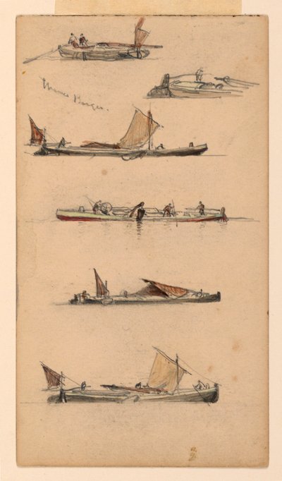 Temže Barges od Samuel Colman