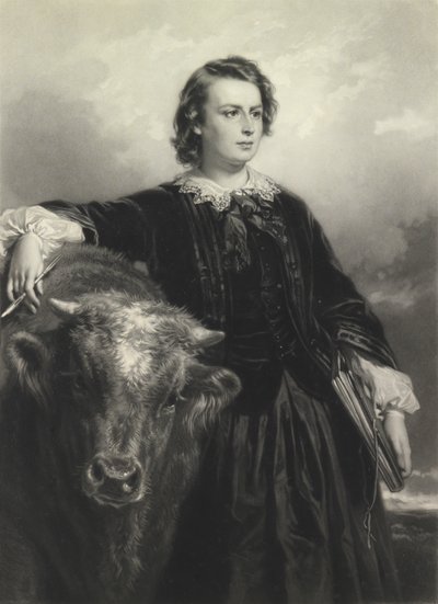 Rosa Bonheur ve čtyřiatřiceti (mezzotinta) od Samuel Cousins