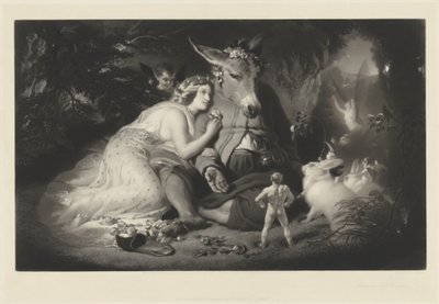Sen noci svatojánské od Samuel Cousins after Sir Edwin Landseer