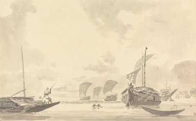 Lodě na řece Hooghly [Hooghly] od Samuel Davis