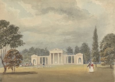 Farní kostel, přední a částečný pohled zprava, Ayot St. Lawrence, Hertfordshire od Samuel Davis