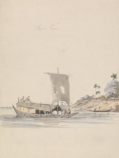 River View with a Junk (blízko Rajmahal?) od Samuel Davis