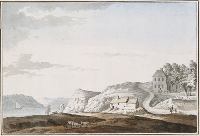 Aust Passage, Gloucestershire (akvarel a tělová barva na papíře) od Samuel Hieronymous Grimm