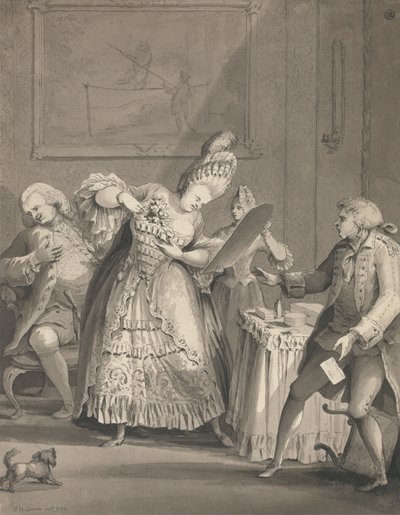 Anglická dáma v Paříži od Samuel Hieronymus Grimm