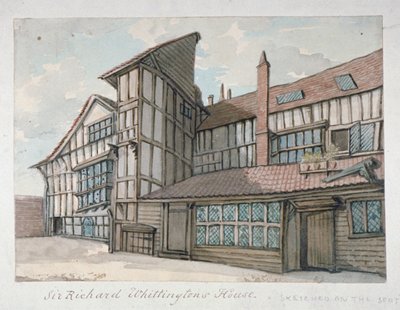 Dům sira Richarda Whittingtona, Milton Street, City of London, 1800 od Samuel Ireland