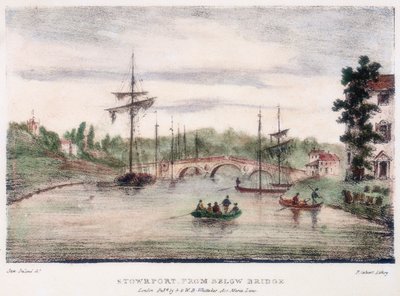 Stourport-on-Severn, Worcestershire, zpod mostu, c1795. od Samuel Ireland