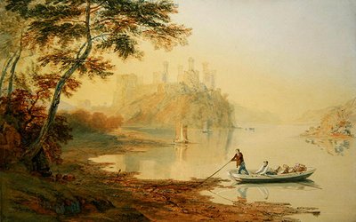 Conway Castle (akvarel na papíře) od Samuel Jackson