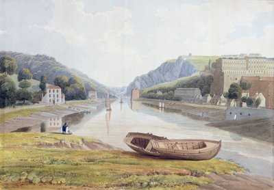 Pohled dolů na Avon s Hotwells a Cliftonem, kolem roku 1825 od Samuel Jackson