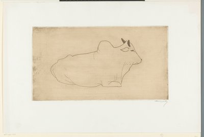 Ležící zebu od Samuel Jessurun de Mesquita (signed by artist)