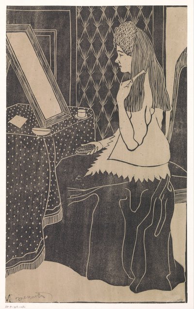 Žena u toaletního stolku od Samuel Jessurun de Mesquita (signed by artist)