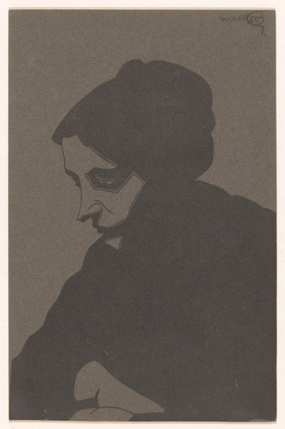 Žena v tříčtvrtečním pohledu vlevo, s vrženým stínem od Samuel Jessurun de Mesquita (signed by artist)
