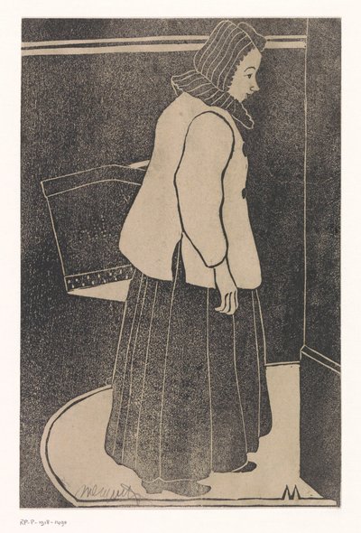 Žena s krabicí nebo košíkem od Samuel Jessurun de Mesquita (signed by artist)