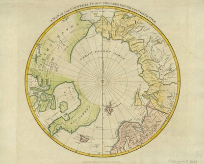 Mapa zemí Třicet stupňů kolem severního pólu, od „Atlasu po Cromwell