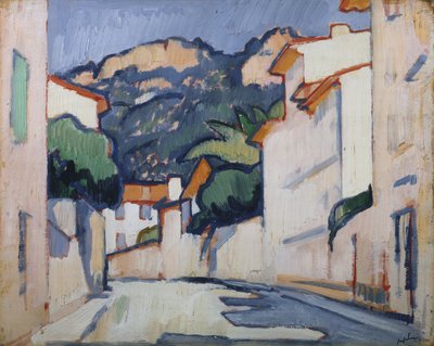 Pouliční scéna, Cassis, cca 1913 (olej na panelu) od Samuel John Peploe