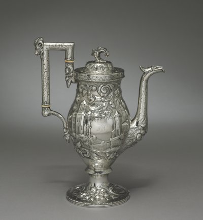 Neorokoková konvice na kávu, kolem roku 1840 od Samuel Kirk
