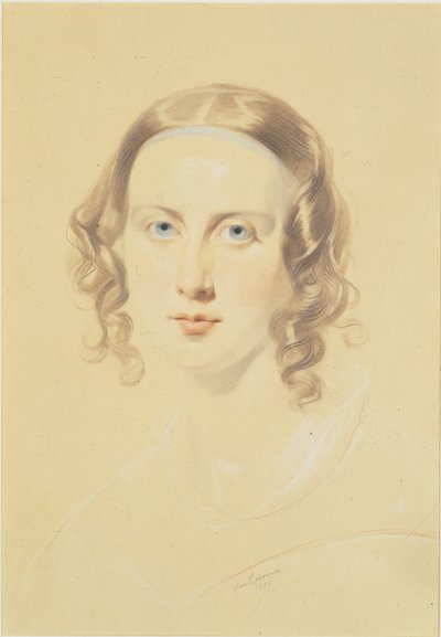 Raný portrét Catherine Dickensové, 1838 (křída, pastel a tužka na papíře) od Samuel Laurence