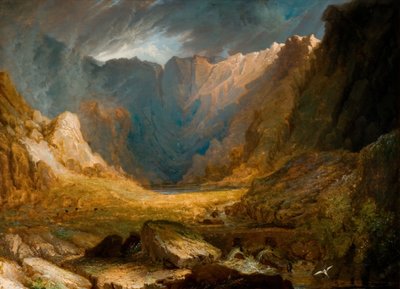 Llyn Idwal, Severní Wales, 1810-1850. od Samuel Lines