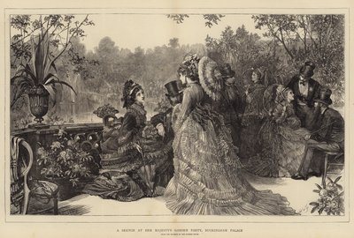 Skica na zahradní slavnosti Jejího Veličenstva v Buckinghamském paláci od Samuel Luke Fildes