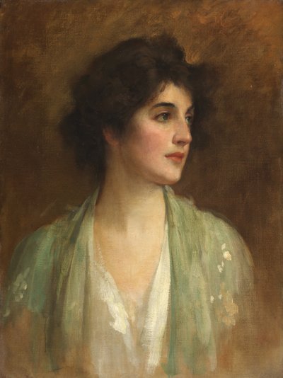 Zelený šátek od Samuel Luke Fildes