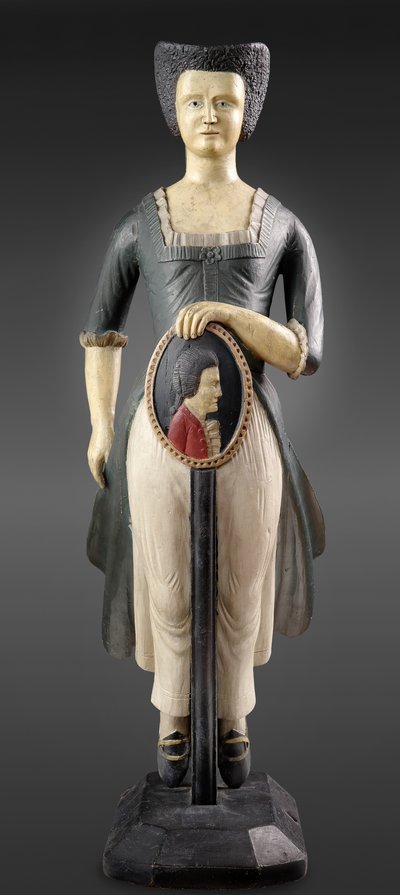 Model figurální hlavy, kolem roku 1800 (malované dřevo) od Samuel McIntire