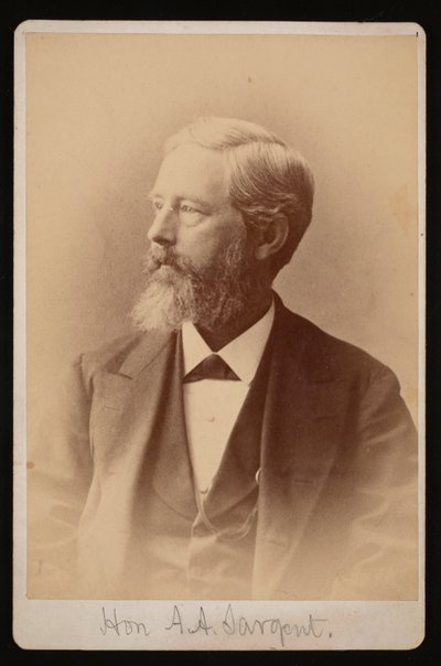 Portrét Aarona Augusta Sargenta 1827-1887, mezi 1876 a 1880. od Samuel Montague Fassett