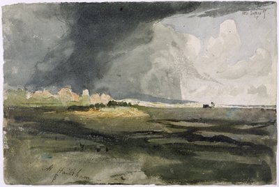 At Hailsham, Sussex: Storm Approaching, 1821 (wc nad grafitem na papíře) od Samuel Palmer