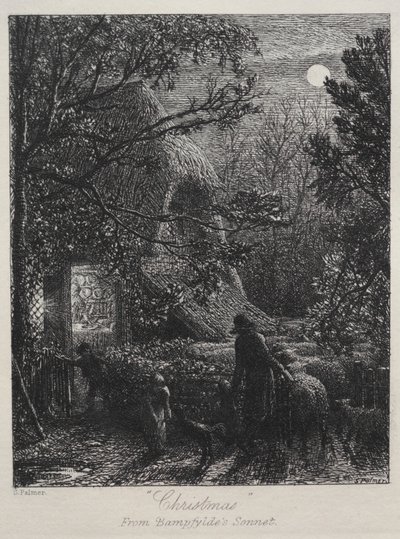 Vánoce (Skládání poslední ovce) od Samuel Palmer