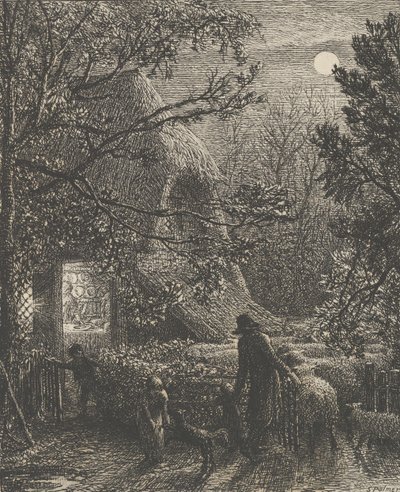 Vánoce aneb Skládání poslední ovce, 1850. od Samuel Palmer