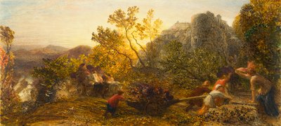 Harvest in the Vineyard, 1859 (wc, kvaš a arabská guma na papíře) od Samuel Palmer