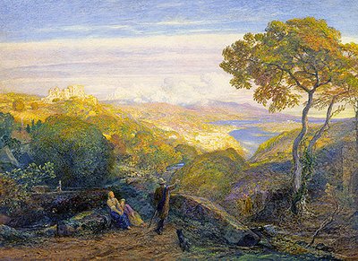 Krajina (olej na plátně) od Samuel Palmer