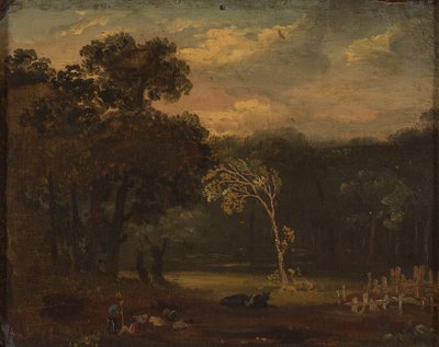 Skica z přírody v parku Sion od Samuel Palmer