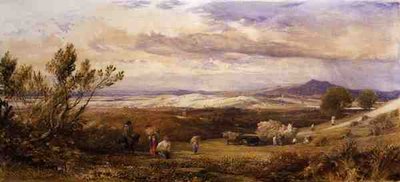Kukuřičné pole, zamračené ráno (akvarel) od Samuel Palmer