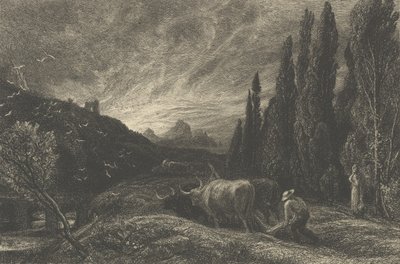 Raný oráč neboli The Morning Spread Upon the Mountains, před rokem 1861. od Samuel Palmer