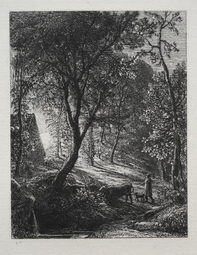 The Herdsmans Cottage, 1850. od Samuel Palmer