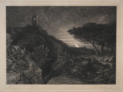 Osamělá věž od Samuel Palmer
