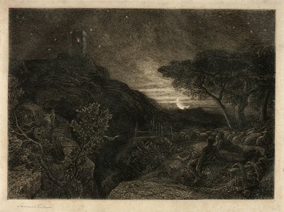 Osamělá věž od Samuel Palmer