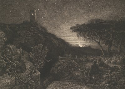 Osamělá věž, 1879. od Samuel Palmer