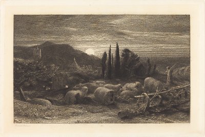 Vycházející měsíc od Samuel Palmer