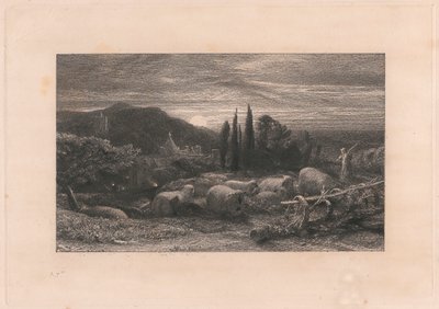 Vycházející měsíc od Samuel Palmer