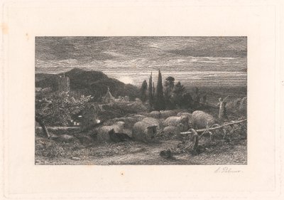Vycházející měsíc od Samuel Palmer