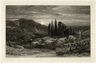 Vycházející měsíc od Samuel Palmer